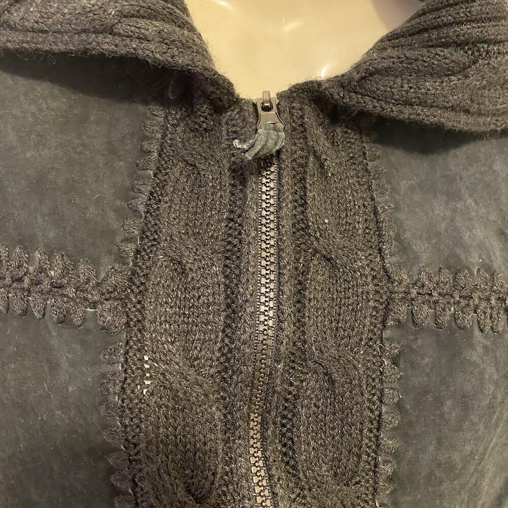 Designer Originals Studio Genuine Leather Suede Vest Women S Black Knit Western - Picture 8 of 8